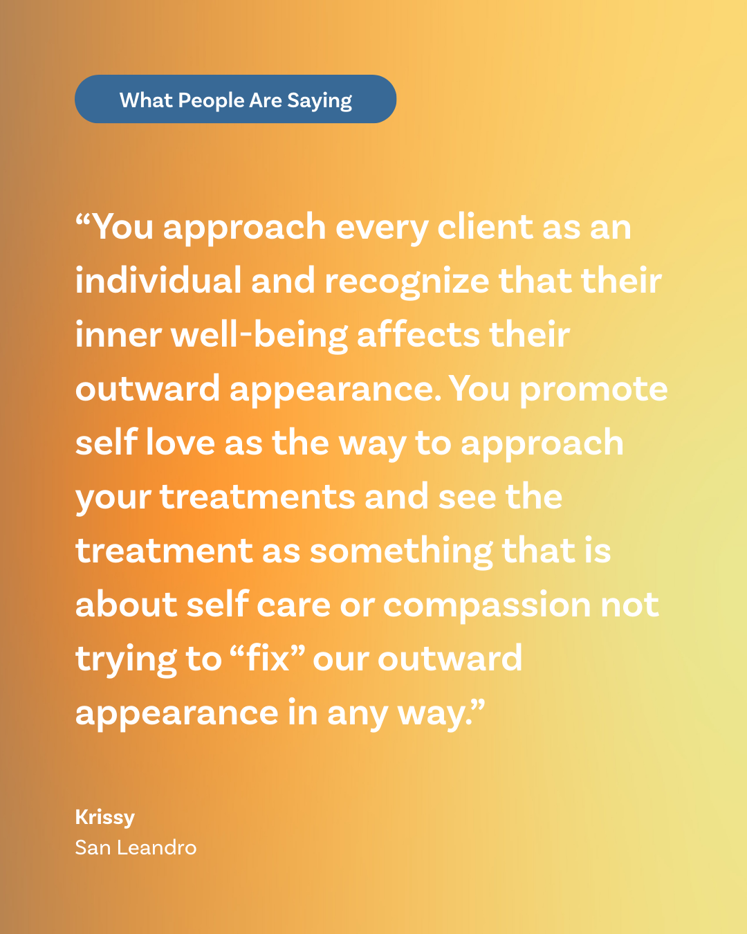 What people are saying about Missy — testimonial